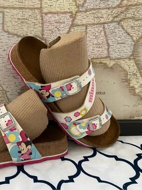 Pre-owned Birki’s Disney Salina Minnie Mouse Pink Floral Women’s 42/11 Sandals